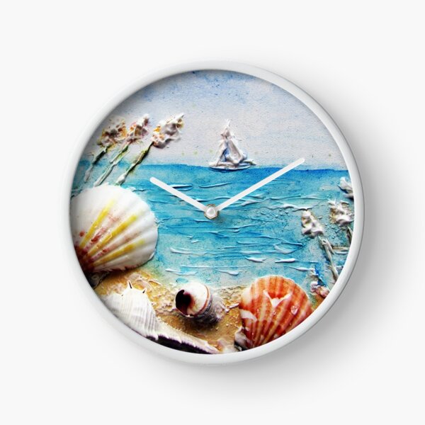 Sculptured Shell Art Clock