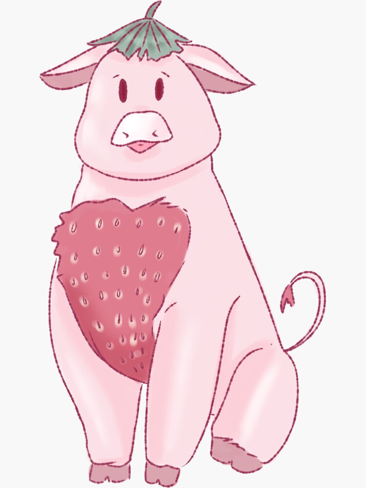 Pink Strawberry Cow Sticker For Sale By Ebeth Art Redbubble 5926