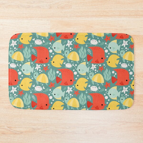 Item preview, Under the Sea Red Fish and Turtles on Aqua designed and sold by Heather Rosas.