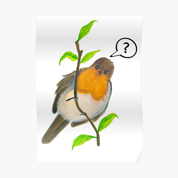 "Bird question mark" Poster for Sale by shkhart Redbubble