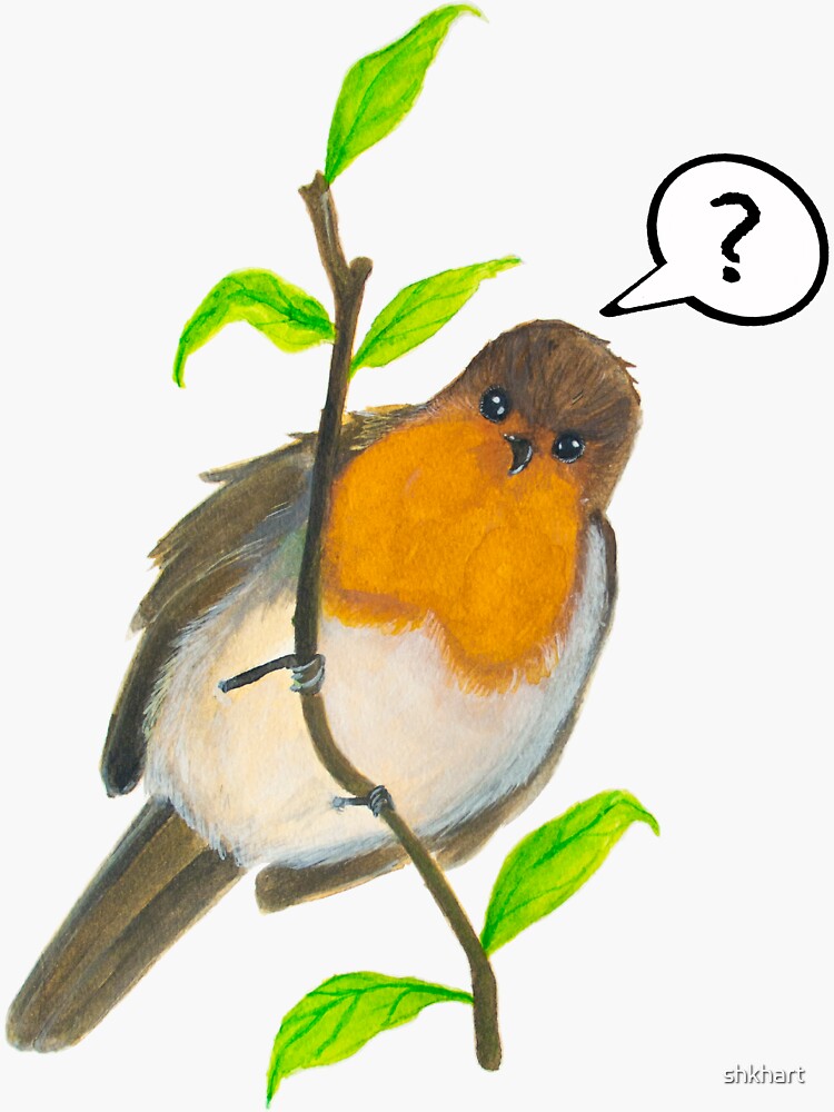"Bird question mark" Sticker for Sale by shkhart Redbubble