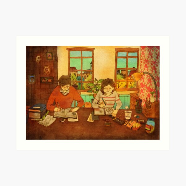 Studying Art Print