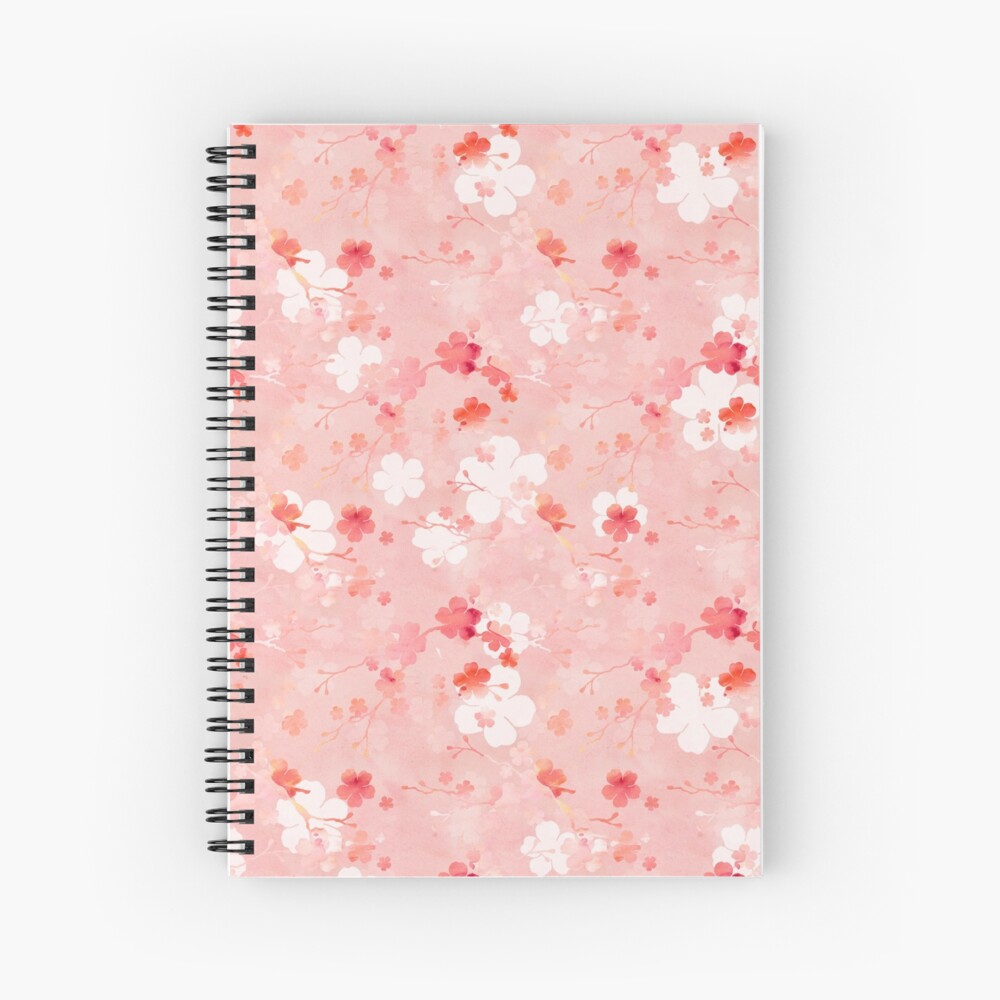 Pink Chinese cherry blossom Spiral Notebook