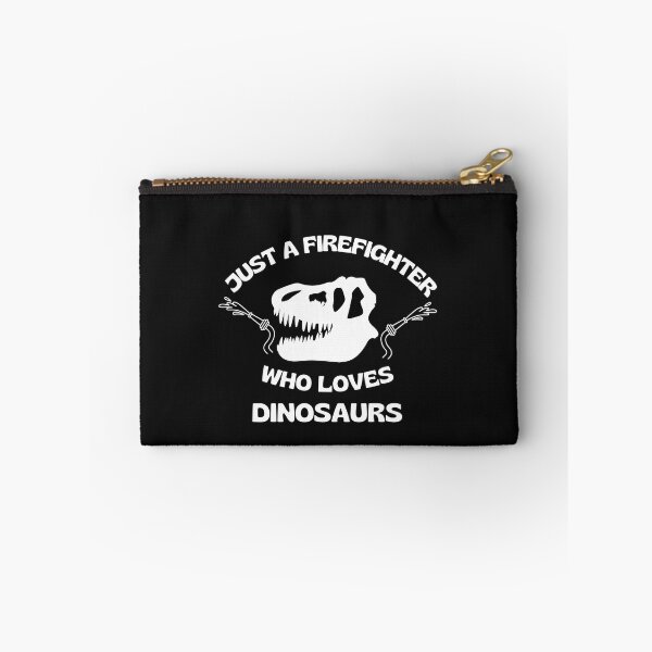 Item preview, Just A Firefighter Who Loves Dinosaurs, T Rex Skull, Words, Text designed and sold by iHeartDinosaurs.