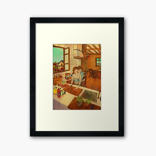 Back Hug Framed Art Print