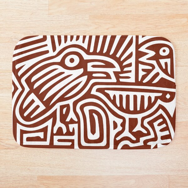 Item preview, panama mola on red background designed and sold by Melquidedec.