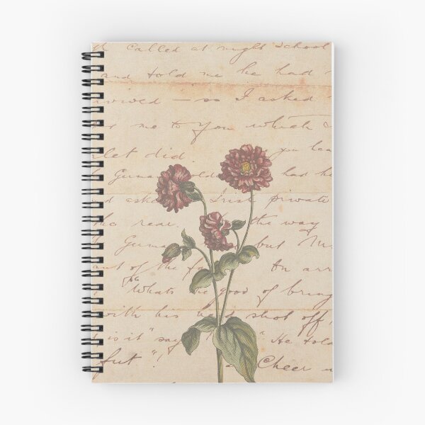 Item preview, Old book page and flowers designed and sold by Beeroclock.