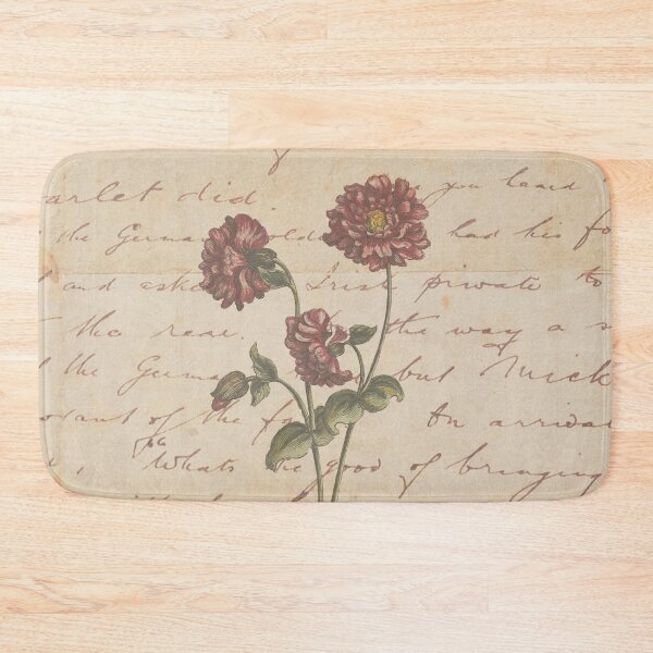 Item preview, Old book page and flowers designed and sold by Beeroclock.
