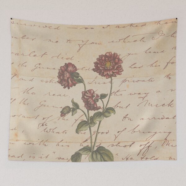 Item preview, Old book page and flowers designed and sold by Beeroclock.