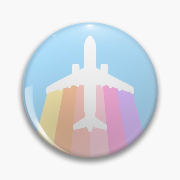 Item preview, Airplane in the sky with colorful rainbow trails designed and sold by konatarin.