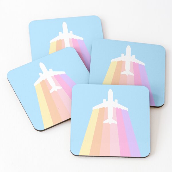 Item preview, Airplane in the sky with colorful rainbow trails designed and sold by konatarin.