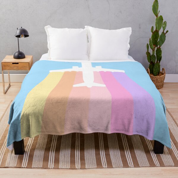 Item preview, Airplane in the sky with colorful rainbow trails designed and sold by konatarin.