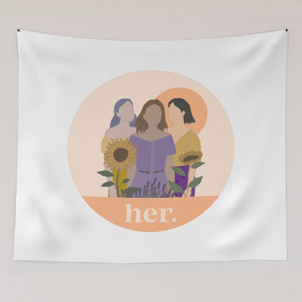 Item preview, her. - pastel colors women and flowers designed and sold by Maple Design Studio.