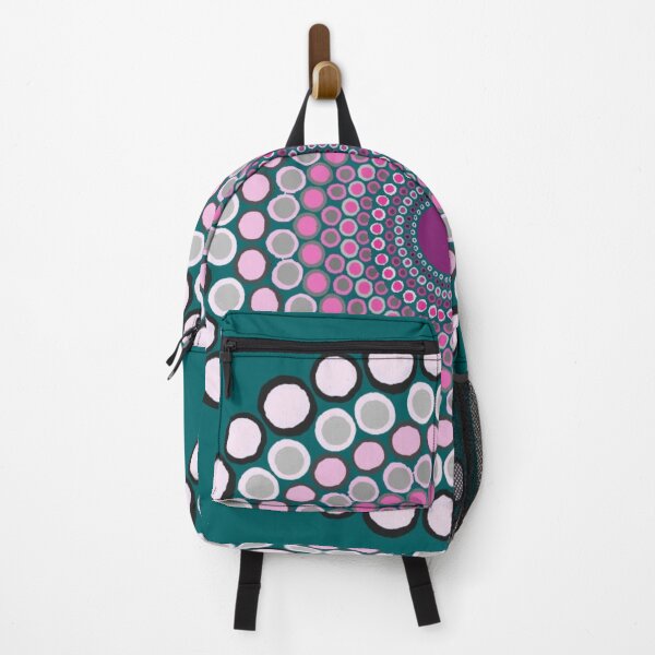 Item preview, Pink and Grey Dot Mandala - Teal Background designed and sold by RayneMoonchild.