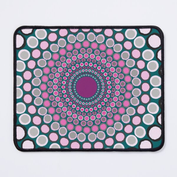 Item preview, Pink and Grey Dot Mandala - Teal Background designed and sold by RayneMoonchild.