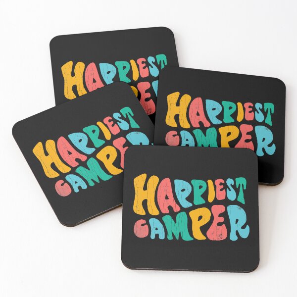 Item preview, Colorful Happiest Camper, Happy Camper, Groovy Outdoors Quote designed and sold by Quotesigner.