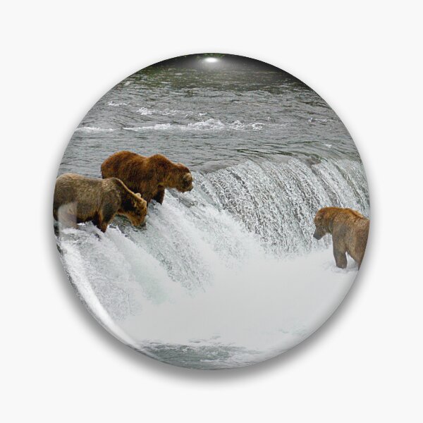 Item preview, Bears catching a salmon at Brooks falls in Katmai National Park in Alaska - WelshDesigns designed and sold by welshdesigns.