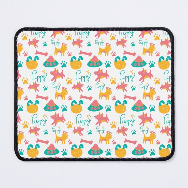 Item preview, Puppy pattern, doggy playing with food bowls, doggy pattern - White designed and sold by PattyTheGecko.