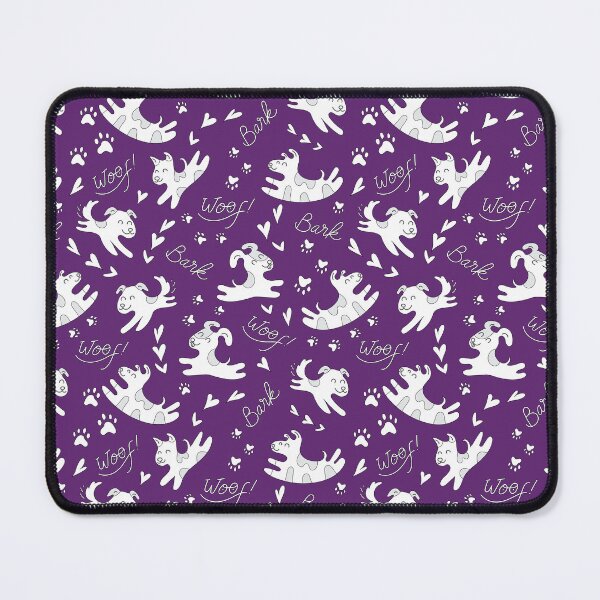 Item preview, Cute puppies playing, doggy pattern, cute dog pattern - Dark Purple designed and sold by PattyTheGecko.