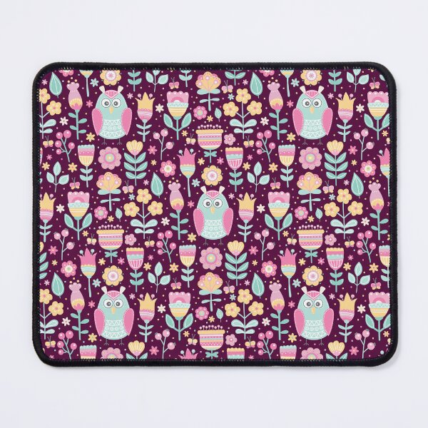 Item preview, Colorful owls and flowers, for owls lovers, owl bird lover - Aesthetic Pattern - Wine designed and sold by PattyTheGecko.
