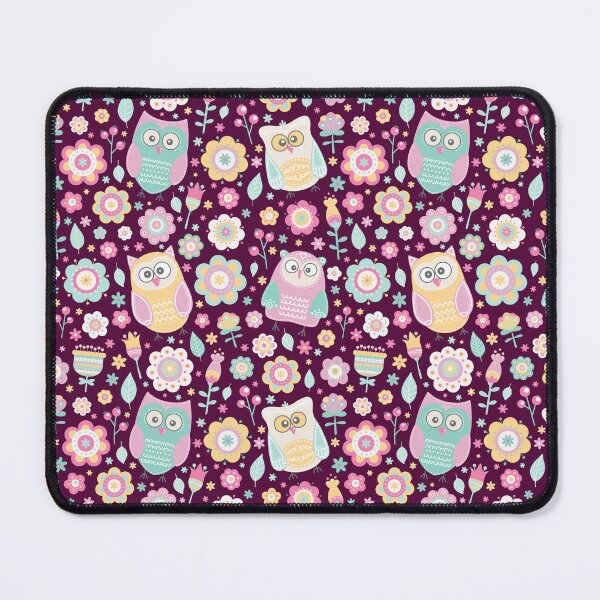 Item preview, Cartoon owls and flowers, for owls lovers, owl bird lover - Aesthetic Pattern - Wine designed and sold by PattyTheGecko.