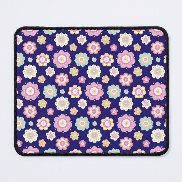 Item preview, Pastel Flowers Pattern - Floral Pattern - Floral graphic - Botanical Design & Pattern - Dark Blue designed and sold by PattyTheGecko.