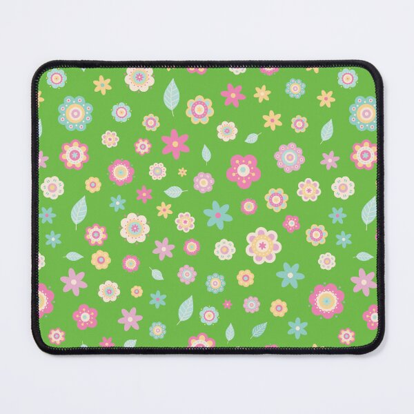 Item preview, Cute Flowers - Floral graphic - Spring Aesthetic flowers pattern - Vivid Green designed and sold by PattyTheGecko.