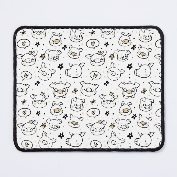Item preview, Cute little hand drawn pigs with hats and ballons - for farm pig lovers - Adorable animal pattern, pig motif - White designed and sold by PattyTheGecko.