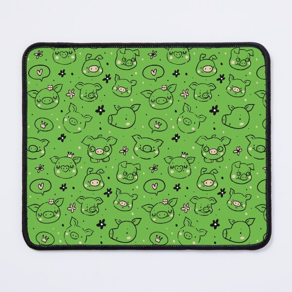 Item preview, Cute little hand drawn pigs with hats and ballons - for farm pig lovers - Adorable animal pattern, pig motif - Vivid Green designed and sold by PattyTheGecko.