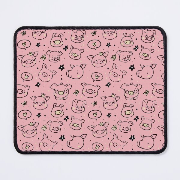 Item preview, Cute little hand drawn pigs with hats and ballons - for farm pig lovers - Adorable animal pattern, pig motif - Pink designed and sold by PattyTheGecko.
