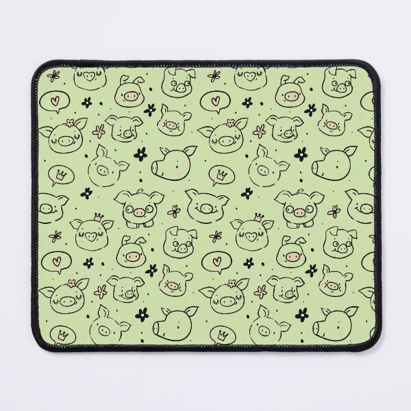 Item preview, Cute little hand drawn pigs with hats and ballons - for farm pig lovers - Adorable animal pattern, pig motif - Light Green designed and sold by PattyTheGecko.