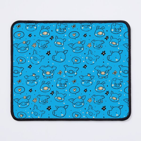 Item preview, Cute little hand drawn pigs with hats and ballons - for farm pig lovers - Adorable animal pattern, pig motif - Blue designed and sold by PattyTheGecko.