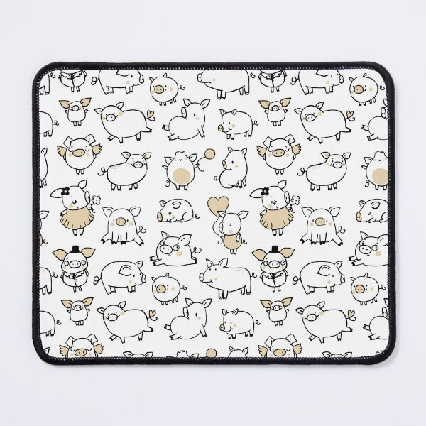 Item preview, Cute little hand drawn pigs with hats and ballons - for farm pig lovers - Adorable animal pattern, pig motif - White designed and sold by PattyTheGecko.
