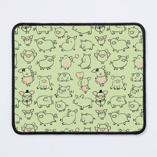 Item preview, Cute little hand drawn pigs with hats and ballons - for farm pig lovers - Adorable animal pattern, pig motif - Light Green designed and sold by PattyTheGecko.