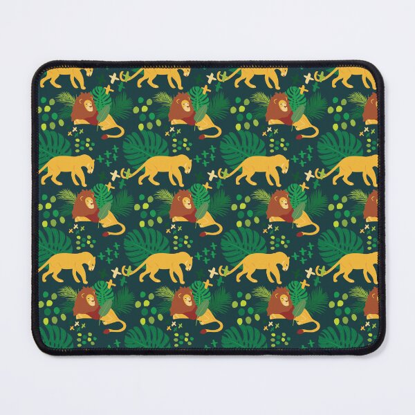 Item preview, Cute African Lioness and Lion in Jungle Pattern - Animal Motif - Vintage Dark Teal designed and sold by PattyTheGecko.