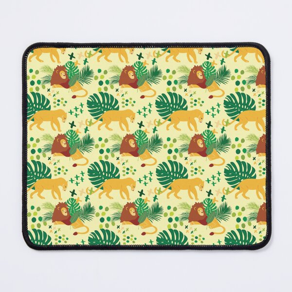 Item preview, Cute African Lioness and Lion in Jungle Pattern - Animal Motif - Light Yellow designed and sold by PattyTheGecko.
