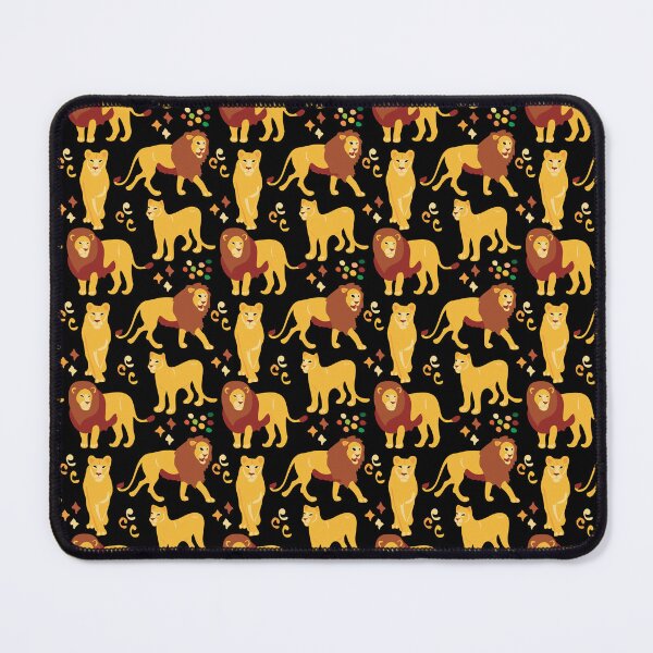 Item preview, Cute African Lion & Lioness in Savana Pattern - Animal Motif - Black designed and sold by PattyTheGecko.