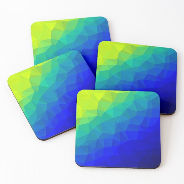 Item preview, Fluorescent Yellow to Deep Dark Blue Abstract Geometric Triangle Pattern designed and sold by patternsoup.