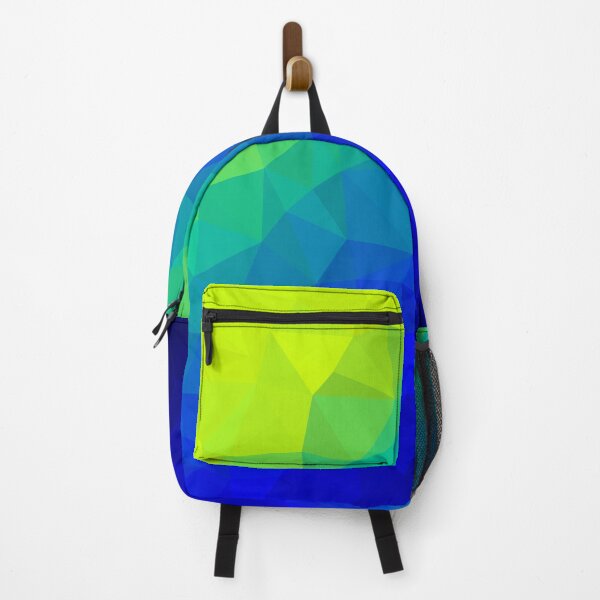 Item preview, Fluorescent Yellow to Deep Dark Blue Abstract Geometric Triangle Pattern designed and sold by patternsoup.