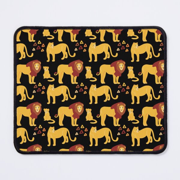 Item preview, Cute African Lion Cub, Lioness and Lion in Savana Pattern - Animal Motif - Black designed and sold by PattyTheGecko.