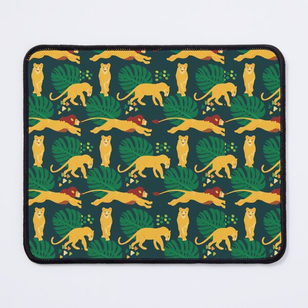 Item preview, Cute African Lioness and Lion in Jungle Pattern - Animal Motif - Vintage Dark Teal designed and sold by PattyTheGecko.