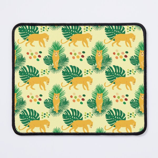 Item preview, Cute African Lioness in Jungle Pattern - Animal Motif - Light Yellow designed and sold by PattyTheGecko.