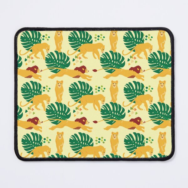 Item preview, Cute African Lioness and Lion in Jungle Pattern - Animal Motif - Light Yellow designed and sold by PattyTheGecko.