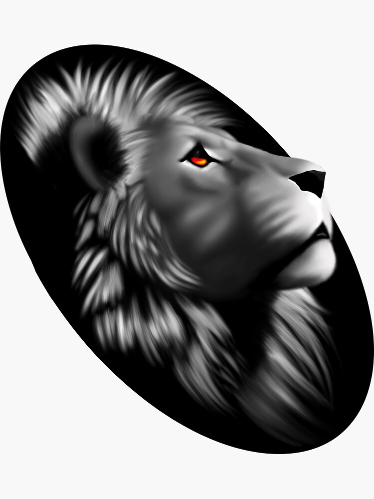 "Neon Lion Print (Black)" Sticker for Sale by AnimalPrints Redbubble