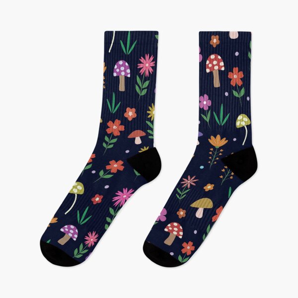 Item preview, Whimsical  flowers with Mushrooms pattern  designed and sold by Yasminepatterns .