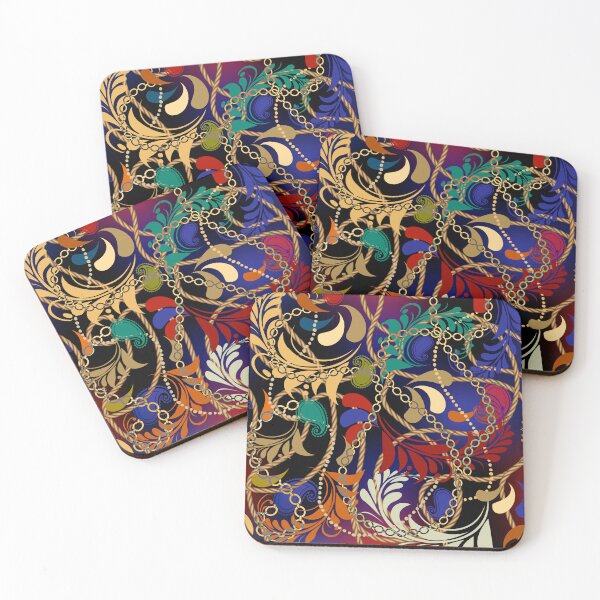 Item preview, Colorful paisley pattern with gold designed and sold by FGCART.