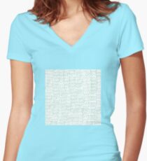 Abstract brush stroke pattern Women's Fitted V-Neck T-Shirt