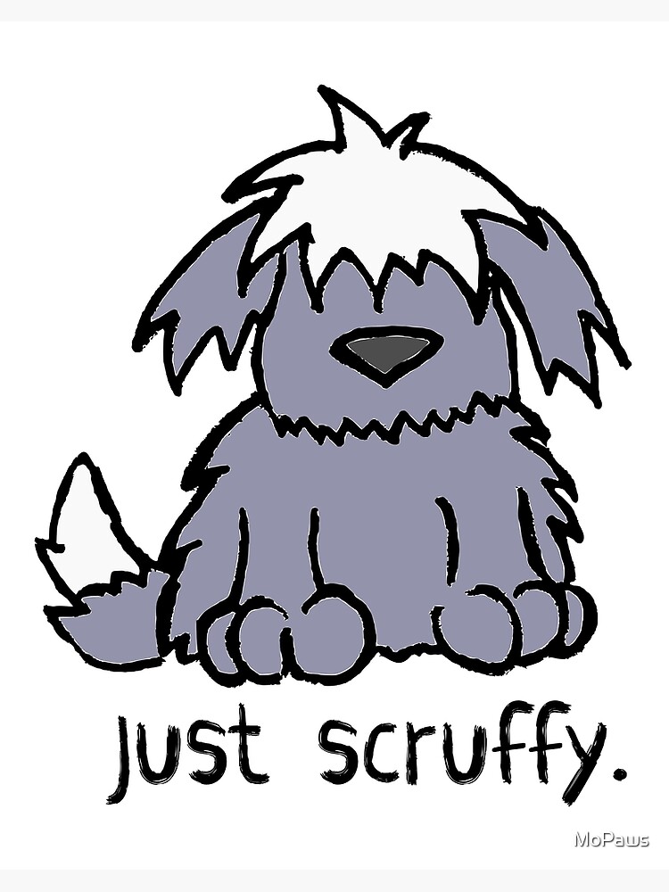 Just Scruffy Dog Cartoon Old English Sheepdog Art Board Print By Mopaws Redbubble