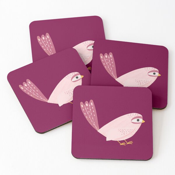 Item preview, Pink Bird on Maroon Background designed and sold by Heather Rosas.