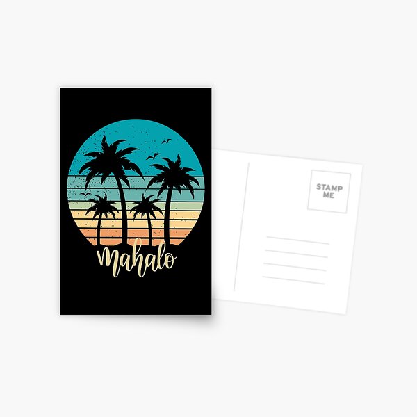 Retro Mahalo Sunset Palm Tree T-Shirt Retro Mahalo Sunset Palm Tree T-Shirt